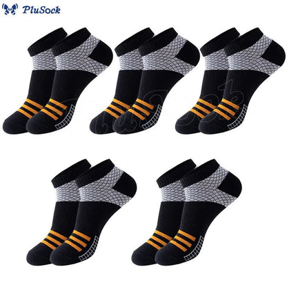 Plus Size Grid Stripes Ankle Compression Socks(10 Pairs)