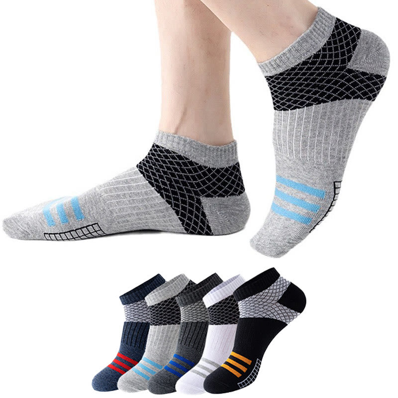 Plus Size Grid Stripes Ankle Compression Socks(10 Pairs)