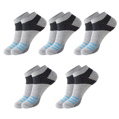 Plus Size Grid Stripes Ankle Compression Socks(10 Pairs)