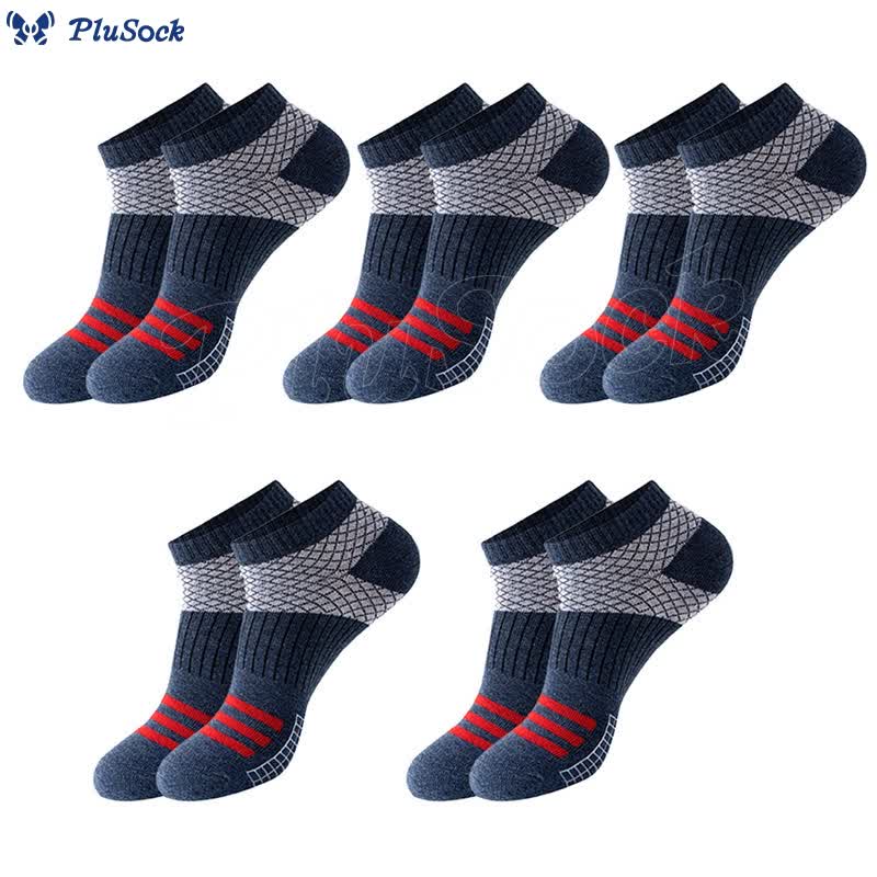 Plus Size Grid Stripes Ankle Compression Socks(10 Pairs)