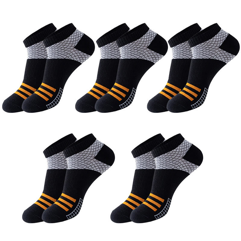 Plus Size Grid Stripes Ankle Compression Socks(10 Pairs)