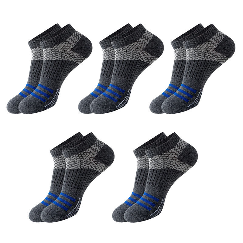 Plus Size Grid Stripes Ankle Compression Socks(10 Pairs)