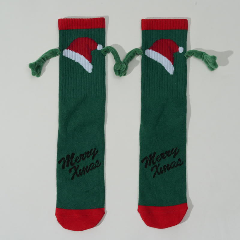 Plus Size Christmas Magnetic Crew Socks(3 Pairs)