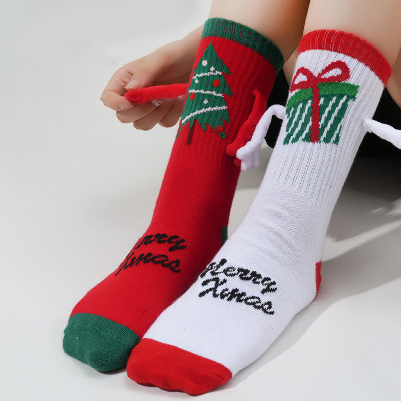 Plus Size Christmas Magnetic Crew Socks(3 Pairs)