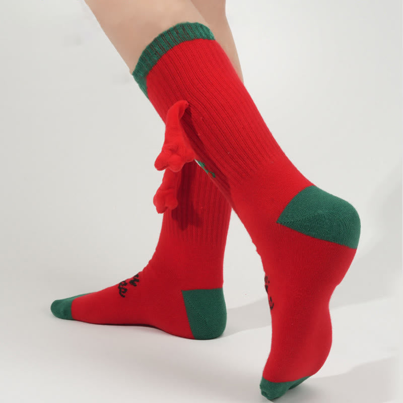 Plus Size Christmas Magnetic Crew Socks(3 Pairs)