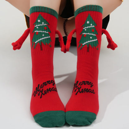 Plus Size Christmas Magnetic Crew Socks(3 Pairs)