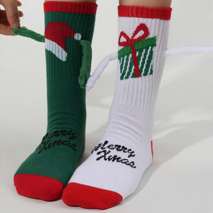 Plus Size Christmas Magnetic Crew Socks(3 Pairs)