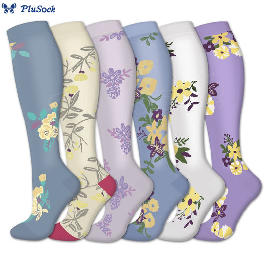 Flower Style Compression Socks(6 Pairs)