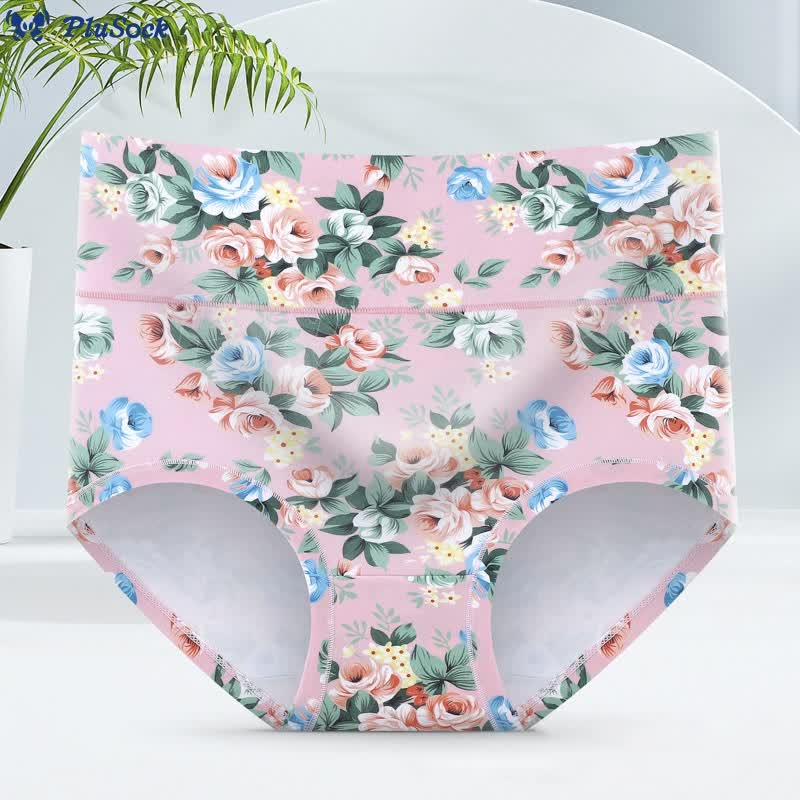 Plus Size Soft Floral Panty(5 Packs)