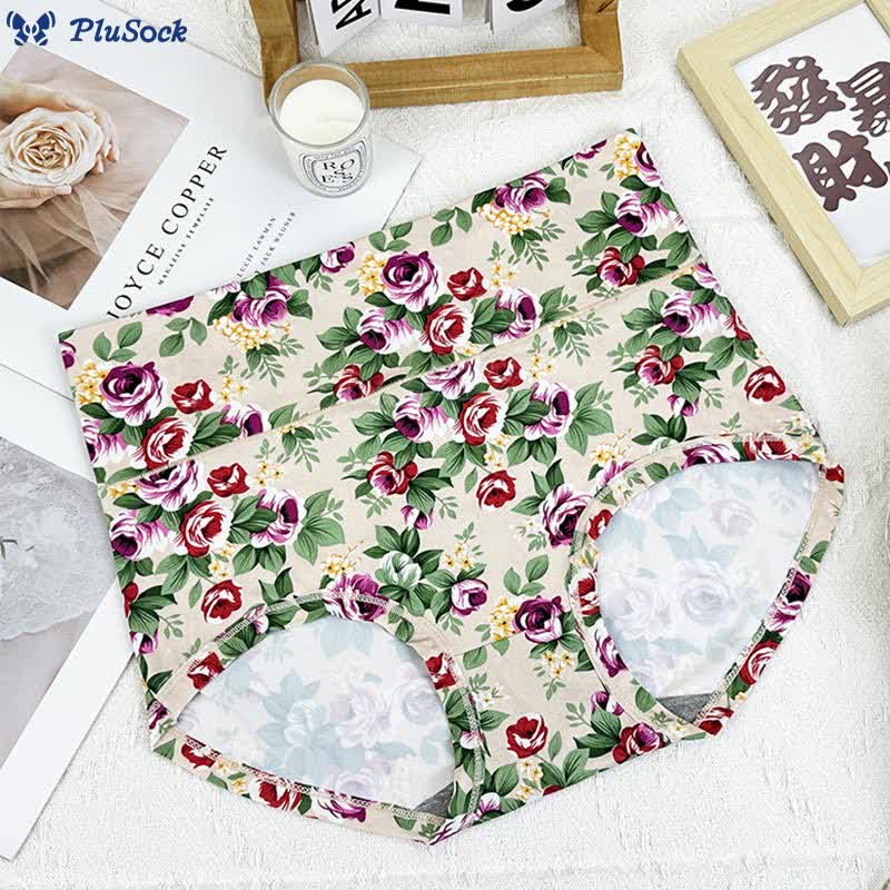 Plus Size Soft Floral Panty(5 Packs)