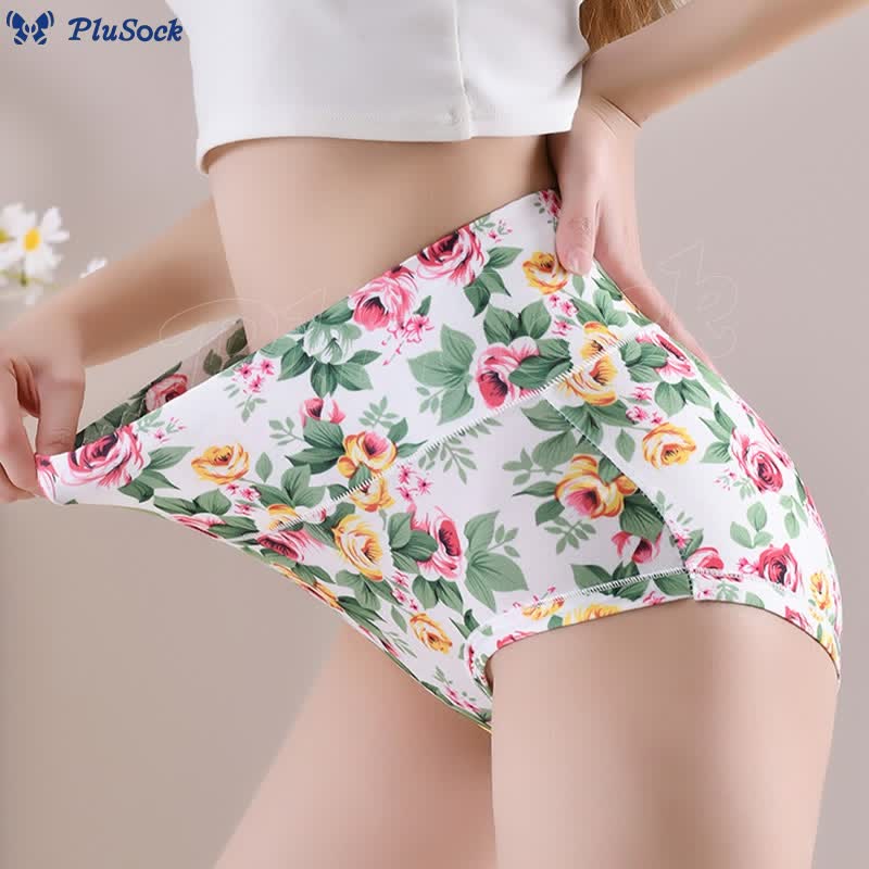 Plus Size Soft Floral Panty(5 Packs)