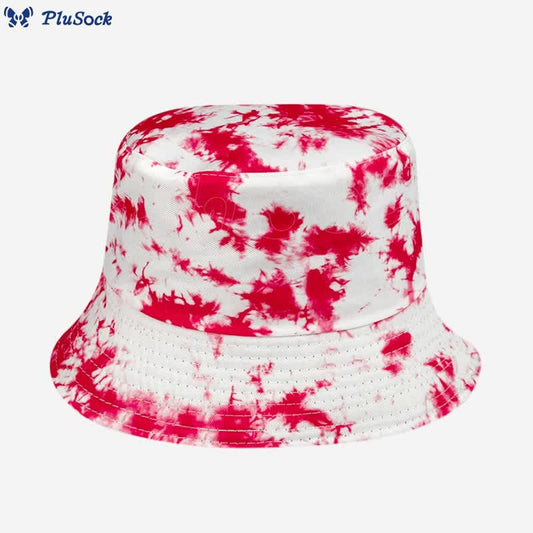 Plus Size Red Tie Dye Bucket Hat