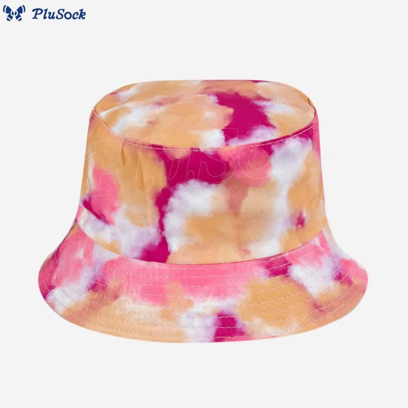 Plus Size Red Tie Dye Bucket Hat