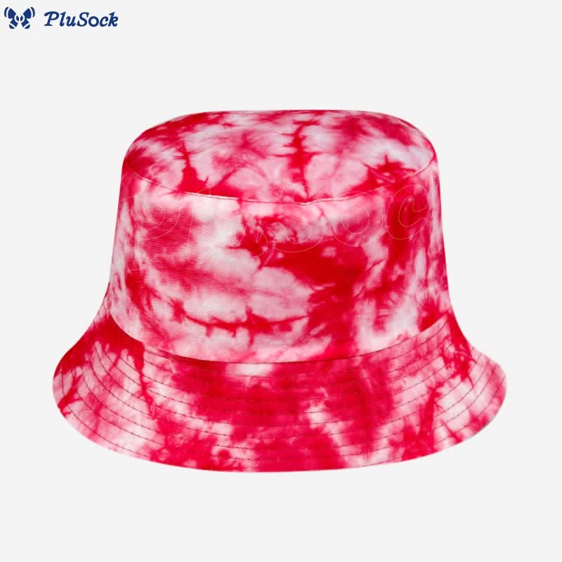 Plus Size Red Tie Dye Bucket Hat