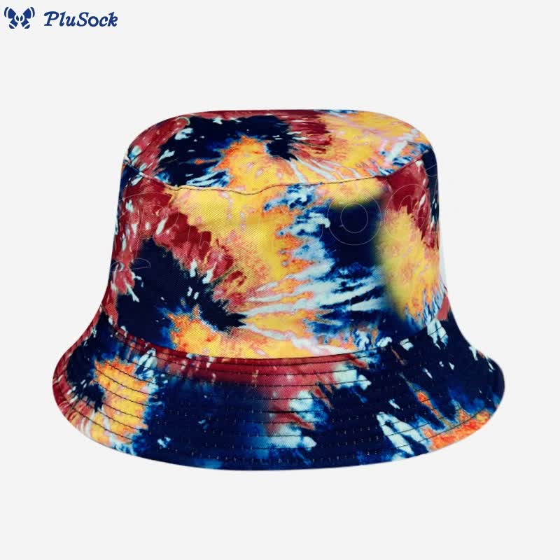 Plus Size Red Tie Dye Bucket Hat