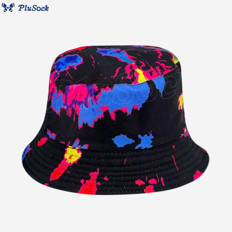 Plus Size Blue Purple Tie Dye Bucket Hat