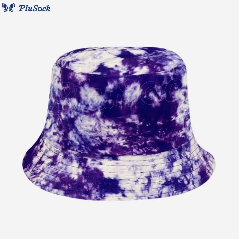 Plus Size Blue Purple Tie Dye Bucket Hat