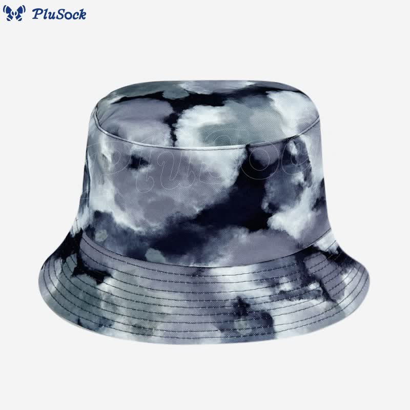 Plus Size Blue Purple Tie Dye Bucket Hat