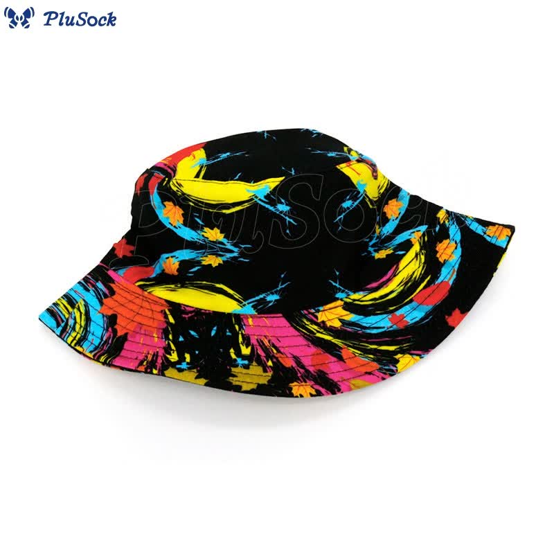 Plus Size Leaves Tie Dye Bucket Hat