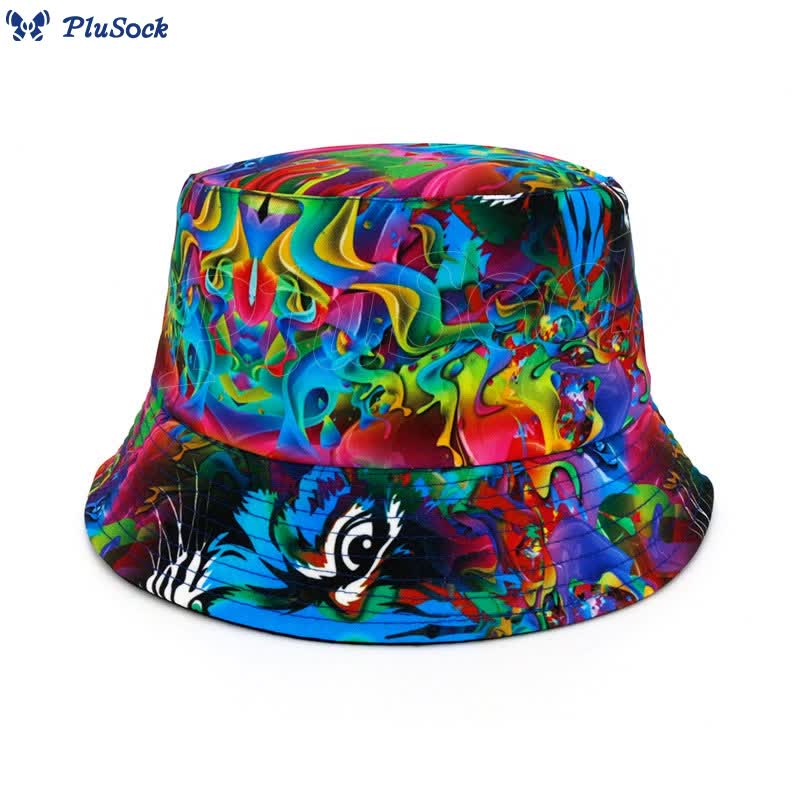 Plus Size Leaves Tie Dye Bucket Hat