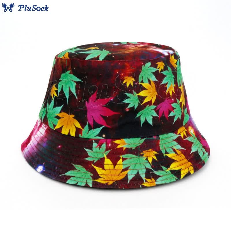 Plus Size Leaves Tie Dye Bucket Hat