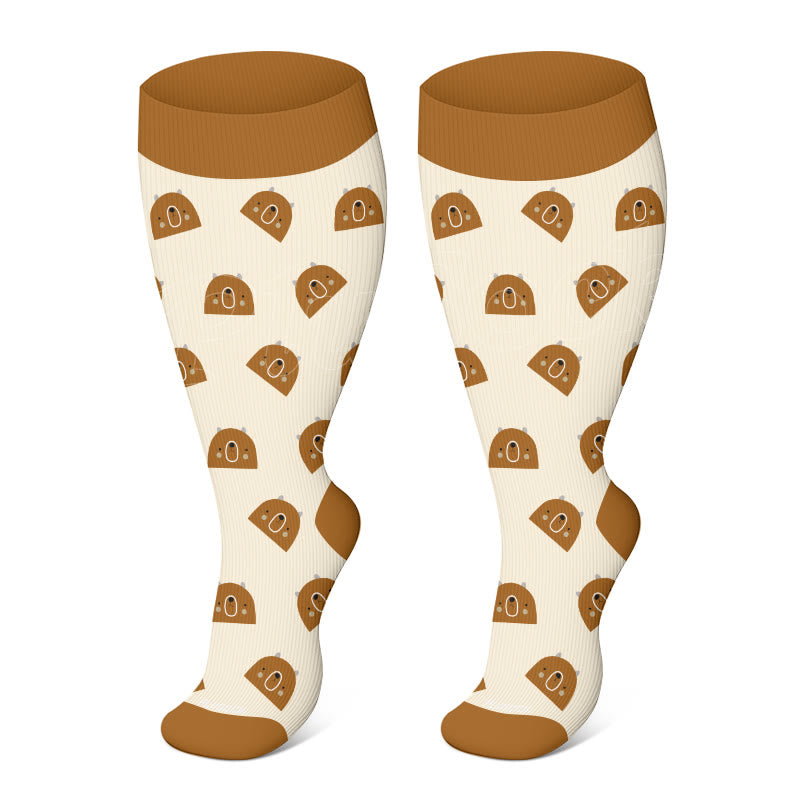 Plus Size Star Bear Compression Socks(3 Pairs)