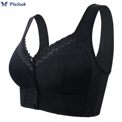 Plus Size Lace Vest Style Wireless Bra