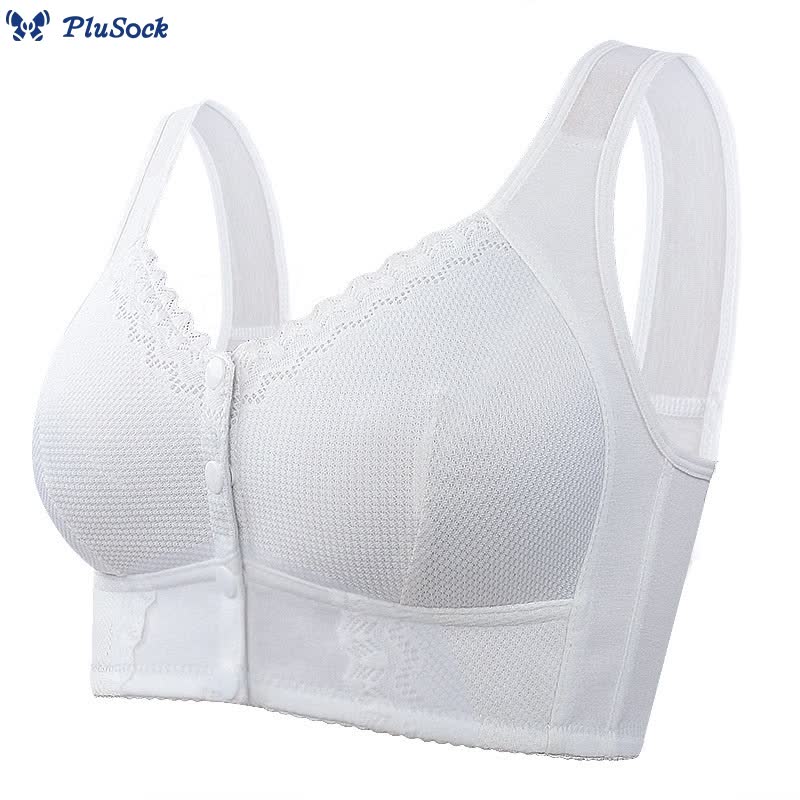 Plus Size Lace Vest Style Wireless Bra