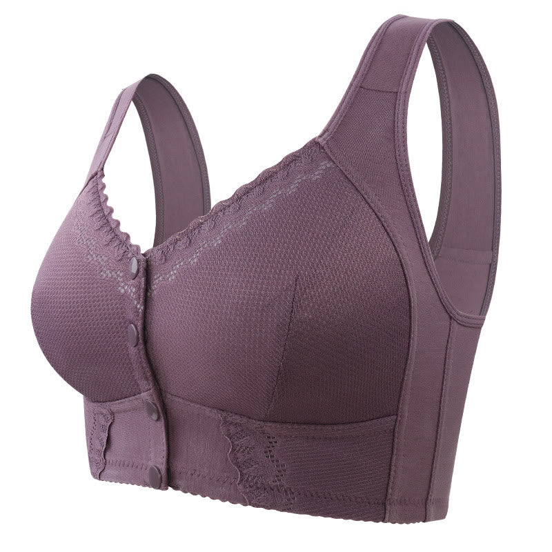 Plus Size Lace Solid Color Wireless Bra