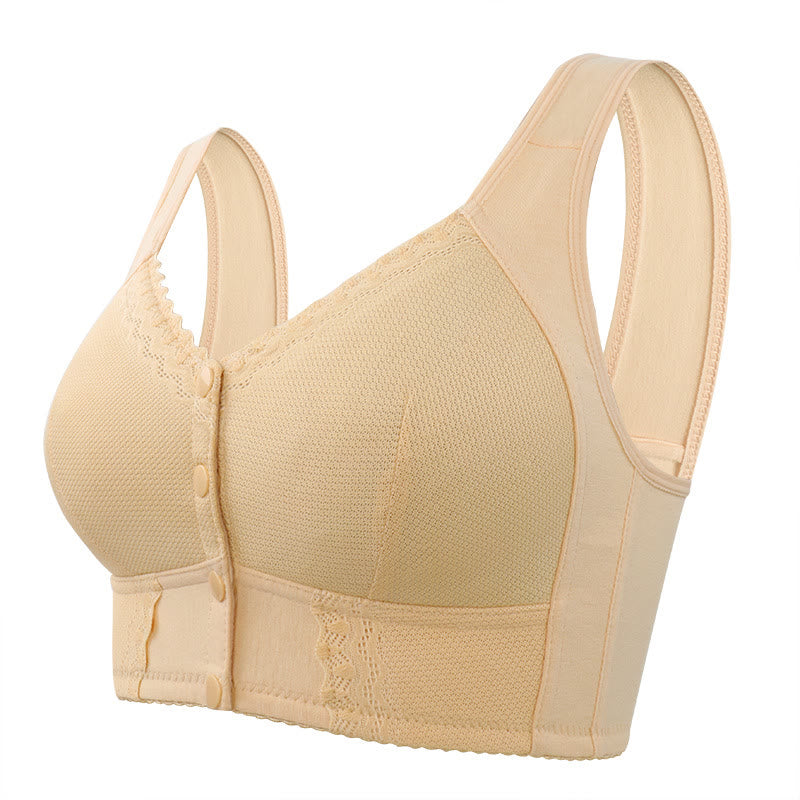 Plus Size Lace Solid Color Wireless Bra