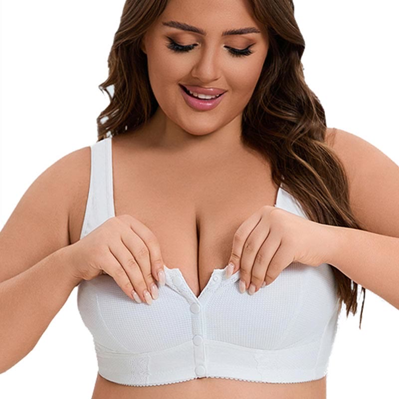 Plus Size Lace Vest Style Wireless Bra