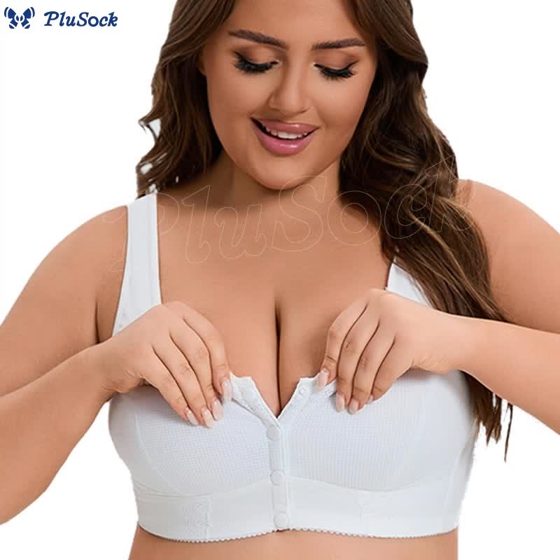 Plus Size Lace Vest Style Wireless Bra