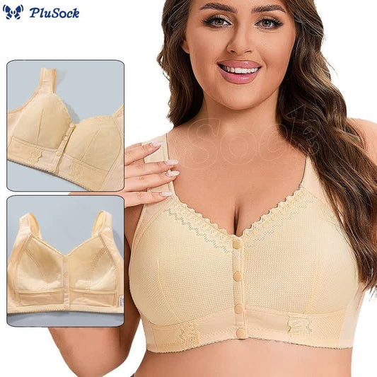 Plus Size Lace Solid Color Wireless Bra