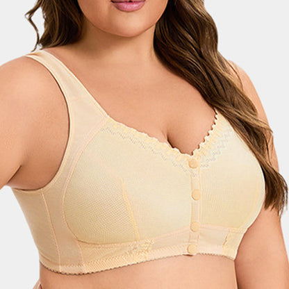 Plus Size Lace Solid Color Wireless Bra