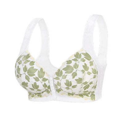 Plus Size Green Flower Wireless Bra