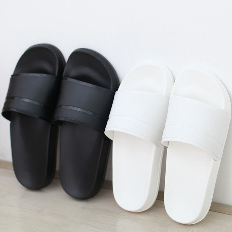 Plus Size Non Slip Solid Color Slides(2 Pairs)