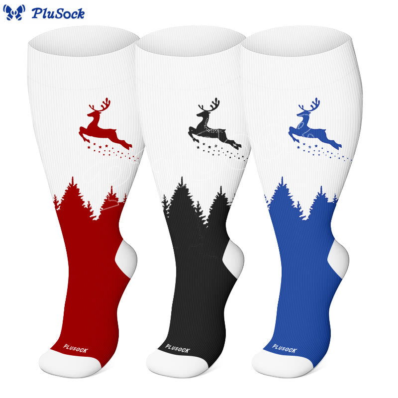 Plus Size Elk Compression Socks