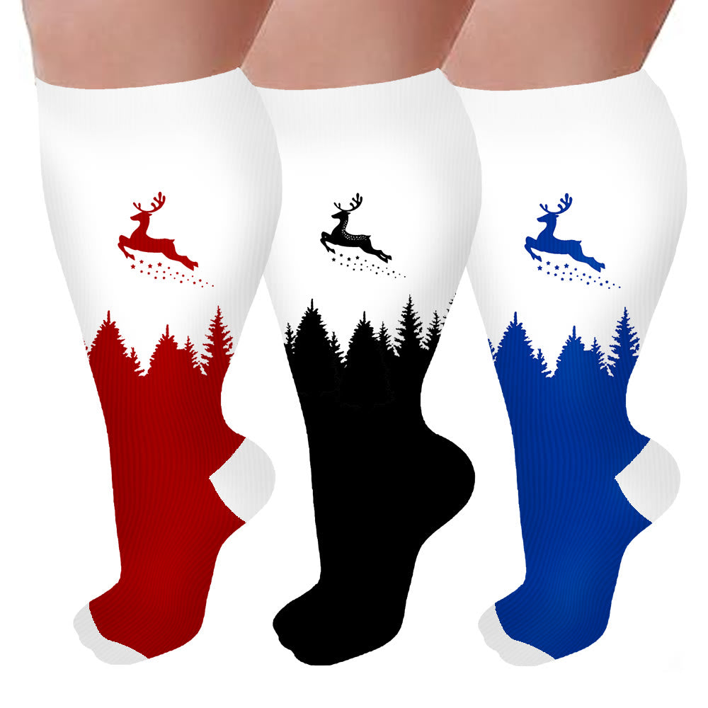 Plus Size Elk Compression Socks