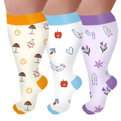 Plus Size Summer Elements Compression Socks(3 Pairs)