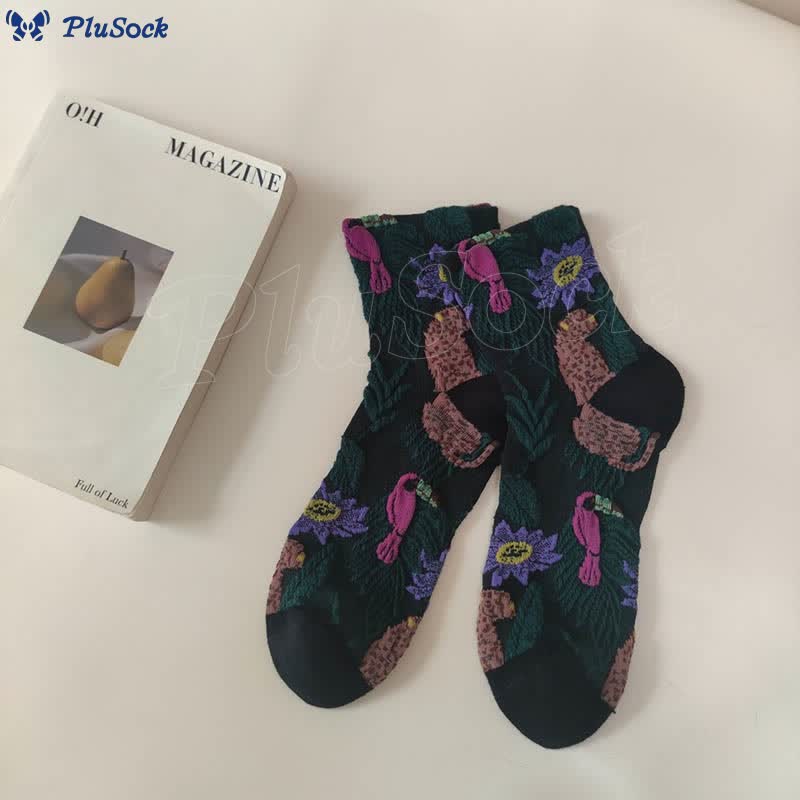 Cute Prints Quarter Socks(5 Pairs)