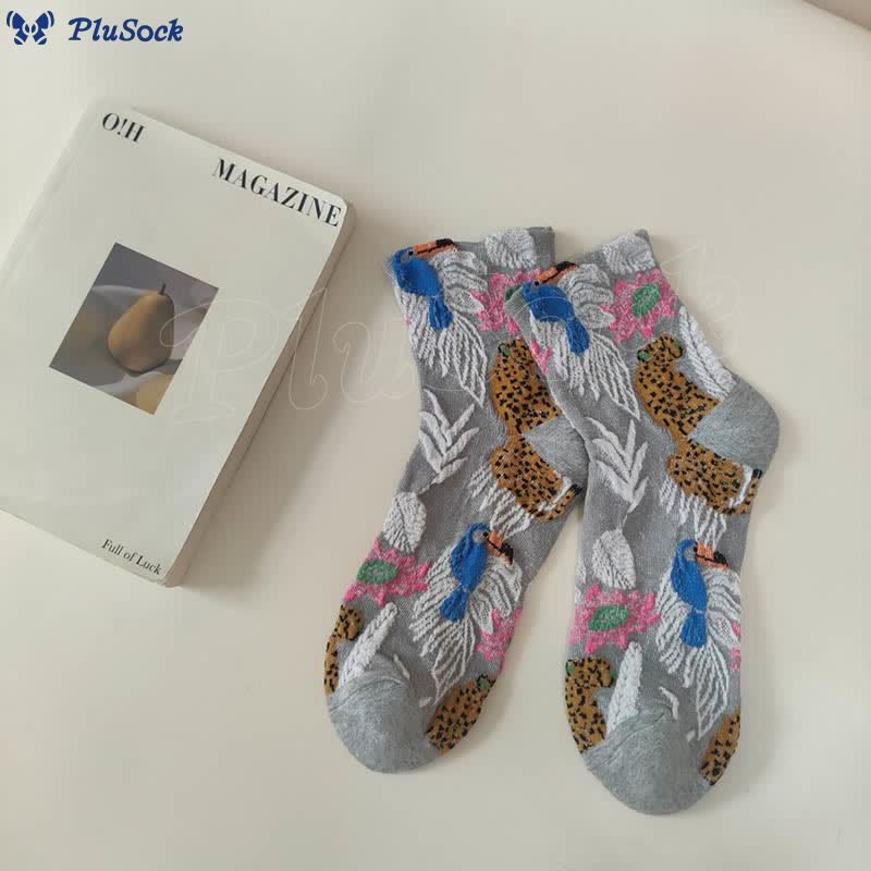 Cute Prints Quarter Socks(5 Pairs)