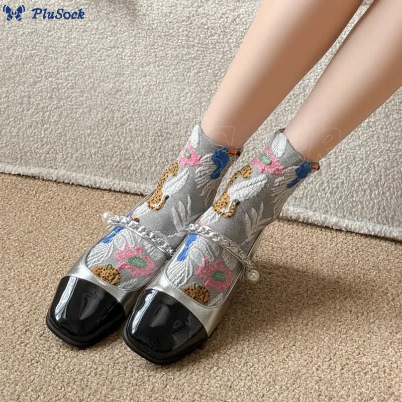 Cute Prints Quarter Socks(5 Pairs)