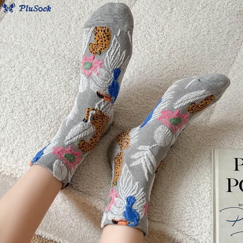 Cute Prints Quarter Socks(5 Pairs)