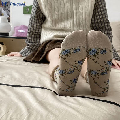 Sweet Small Florals Quarter Socks(5 Pairs)