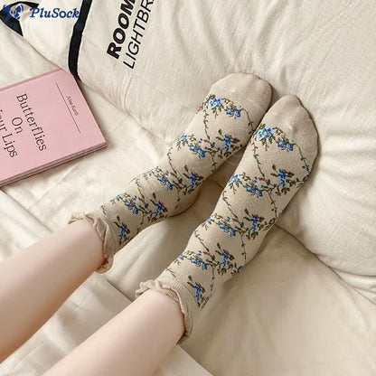 Sweet Small Florals Quarter Socks(5 Pairs)