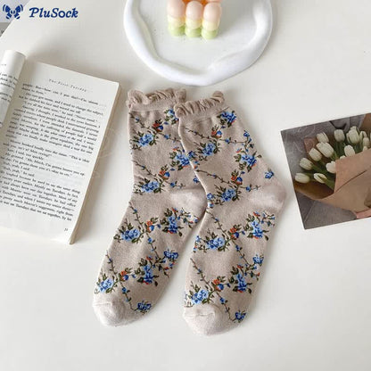 Sweet Small Florals Quarter Socks(5 Pairs)