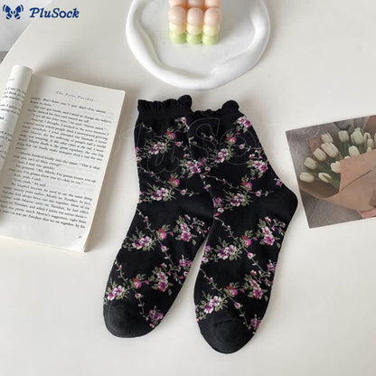 Sweet Small Florals Quarter Socks(5 Pairs)