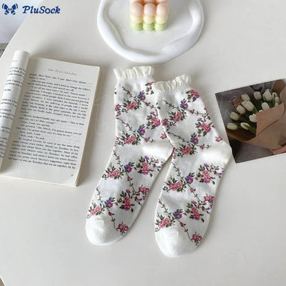 Sweet Small Florals Quarter Socks(5 Pairs)