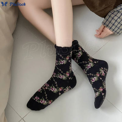 Sweet Small Florals Quarter Socks(5 Pairs)