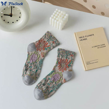 French Pattern Quarter Socks(5 Pairs)